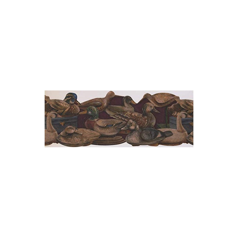 Wooden Vintage Ducks Dark ADV2023B Wallpaper Border