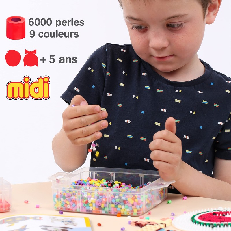 Hama Midi Size Beads, Plastic, Multi-Colour, Diameter 5 mm