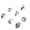 DZSYJKTM Sparkly Silver Chunky Crystal Rings Set for Women, Statement