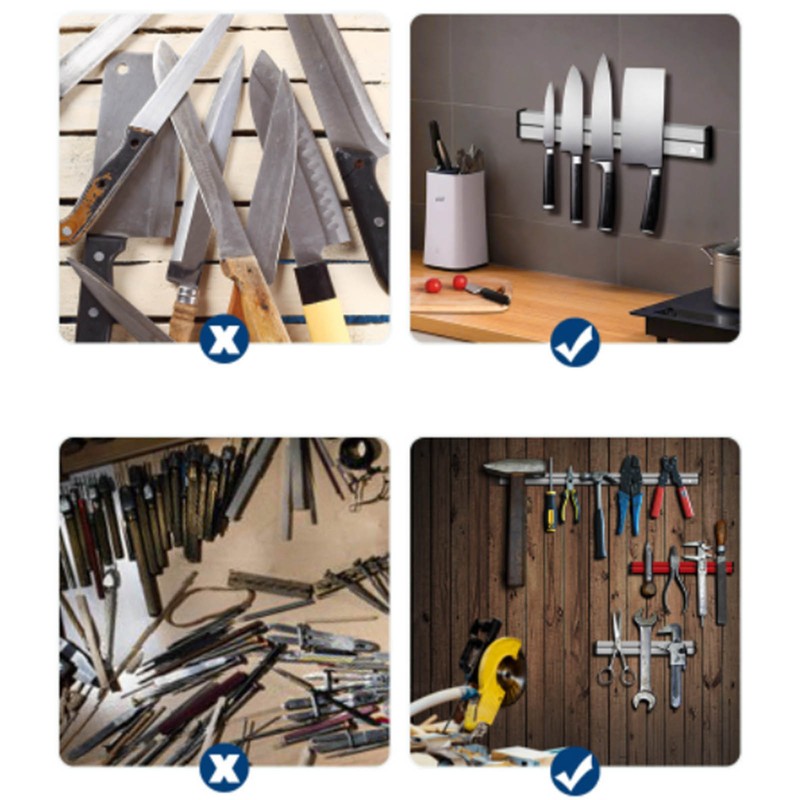 Magnetic Tool Holder 2 Sided Heavy Duty Kitchen Knives Storage