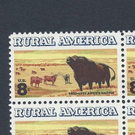 Black Angus Cattle - Vintage Mint Set of 4 Stamps 52 Years Old!