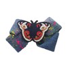 Paint Splash Denim Bow Hair Clip (Butterfly Red/Black)