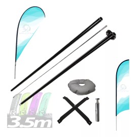 Sesuconsa by Proveer de Mexico 1 Asta Bandera 3.5 + Cruceta Simple + Pivote + Dona Soporte