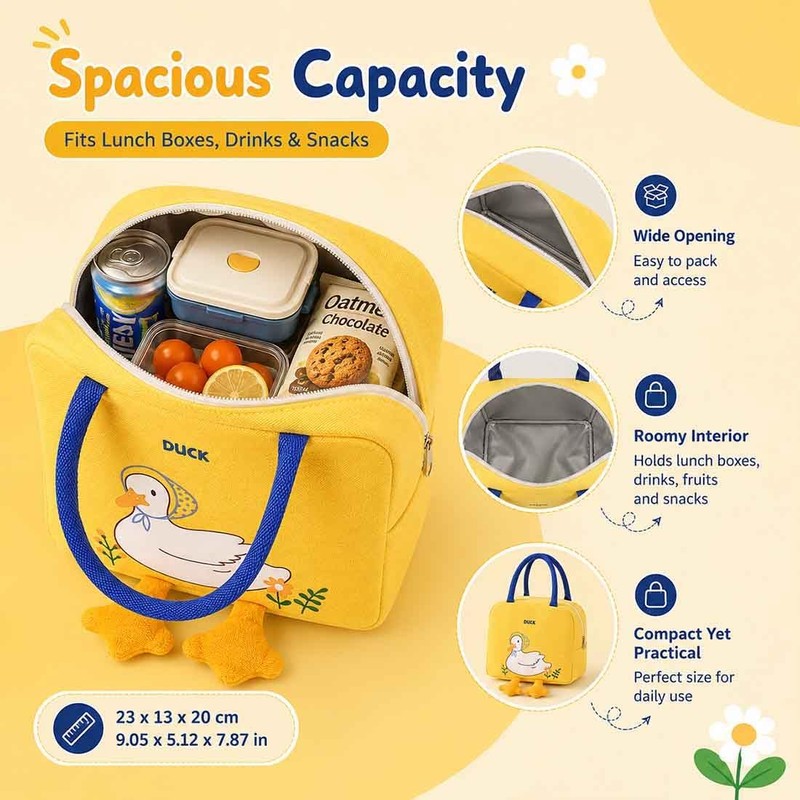 Bolsa Térmica Pato Kawaii Bonita Para Mujer (Yellow)
