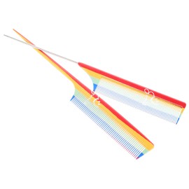 FRCOLOR 2pcs Rat Tail Hair Combs Lightweight Teasing Combs for Hair Cutting and Parting Fine Tooth Design for Women Durable for Salon and Personal Use