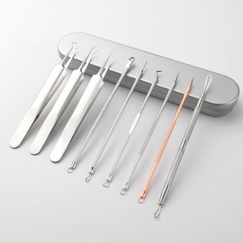 CENPEK 9pcs Blackhead Remover Tool Acne Remover Tool Blemish Whitehead Removal Acne Needle Acne Spot Popper Stainless Steel