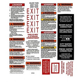 1 Rv Trailer Camper Motor Home Warning Caution Decal Sticker Sheet -938
