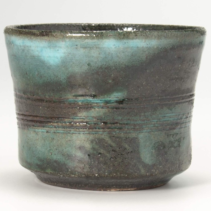 信楽焼 in to a (Wooden Box) Specialties Cup 碧水 3