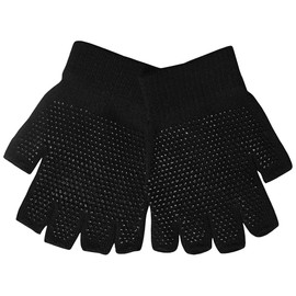 HiFEN® Kids Magic Gloves Stretchy Winter Warm Fingerless Gripper Gloves knit Black Fingerless Gloves Kids One Size For Boys Girls