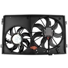 BOXI Engine Radiator Dual Cooling Fan Assembly Fits for Volkswagen Beetle 2012-2013 / for VW Golf 2010-2013 / for Jetta 05-13 / for VW Passat 2012-2013 / for Rabbit 2006-2009 / 1K0959455ET 1K0959455EA