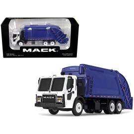 DCD Mack LR with McNeilus Rear Load Refuse Body Blue and White 1/87 (HO) Diecast Model by First Gear