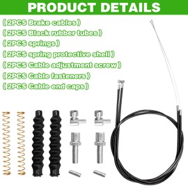 14Pcs Brake Cable Parts for Walkers Replace, Drive Rollator Replacement Parts with 45 Inch Brake Cable, Rollator Walker Parts Contains Hardware, Universal Cable Drive Walker Parts for Most Brands