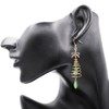 Gold and Green Glass Christmas Tree Dangle Earrings Girls Earrings