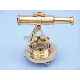 Hampton Nautical Solid Brass Alidade Compass, 7", Brass
