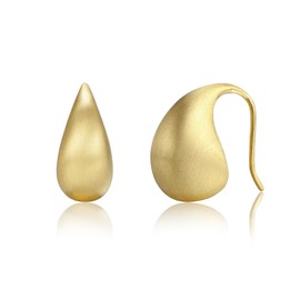 14K Gold Plated Chunky Stud Earrings for Women Hypoallergenic Teardrop Dangle Earrings Minimalist Work Jewelry Gift for Her Sensitive Skin Friendly Teardrop Office Elegant Earrings