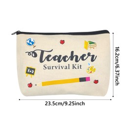 Teacher Appreciation Gifts for Women, Teacher Survival kit, Best Teacher Ever Teacher Supplies for Classroom Makeup Bag Pencil Pouch Preschool High School Colleagues Birthday Gifts Y7JSFBD(pencil)