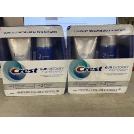 2X Crest Pro-Health Gum Detoxify + Whitening Two- Step Toothpaste 4.0 and 2.3 oz