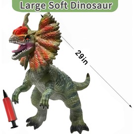 YONGJULE Large Dinosaur Toys- 29" Dilophosaurus Soft Dinosaur Toys for Kids 3-5, Big Inflatable Dino for Boys Girls, Toddler Party Favors Birthday Gifts