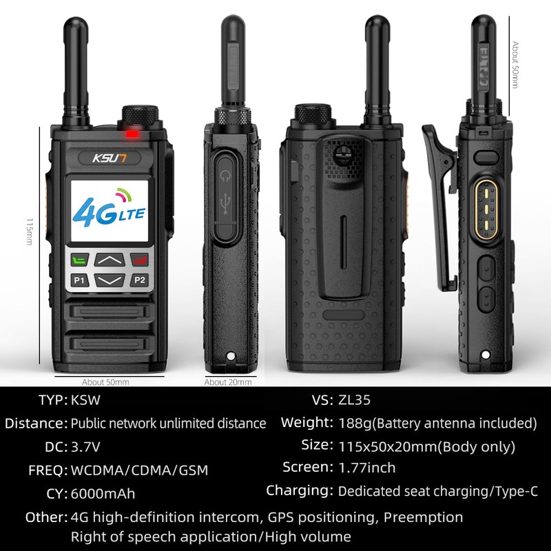 KSUN ZL35 4G Network Radio WiFi Walkie Talkie Long Range