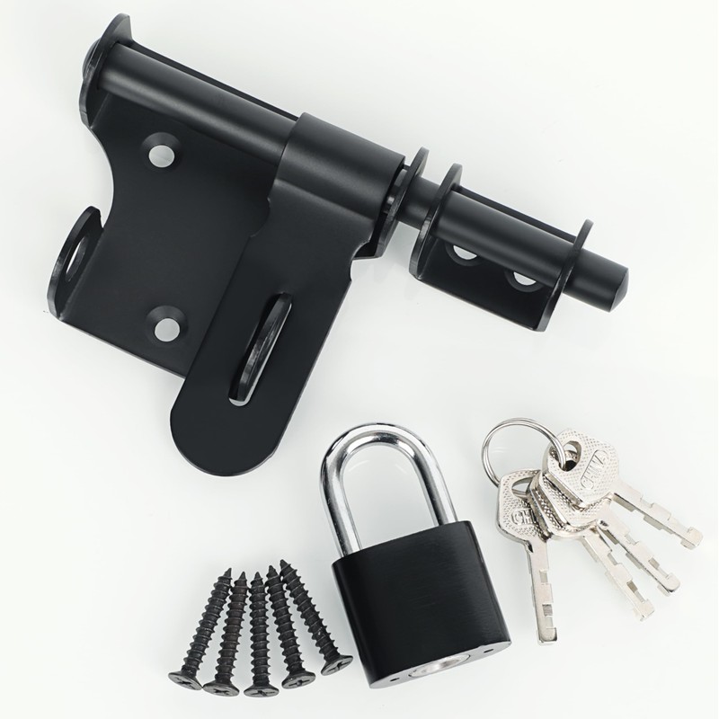SAYAYO Gate Latch Bolt Lock with Padlock & 4 Keys