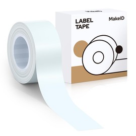 MakeID L1 E1 Q1 Label Maker Tape Refills, 16mm x 4m (0.63" x 13') Continuous Sticker Thermal Laminated Waterproof Self-Adhesive Multipurpose Labeling Tape Replacement