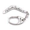 Metal Planet Ltd Boomerang keyring with 'Return safely x' message