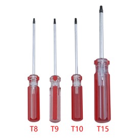 8-Piece Magnetic Torx Screwdrivers Set, Antrader T8、T9、T10、T15 Torx 3mm Security Tamper Proof Tip Screwdriver 75mm Long, Red