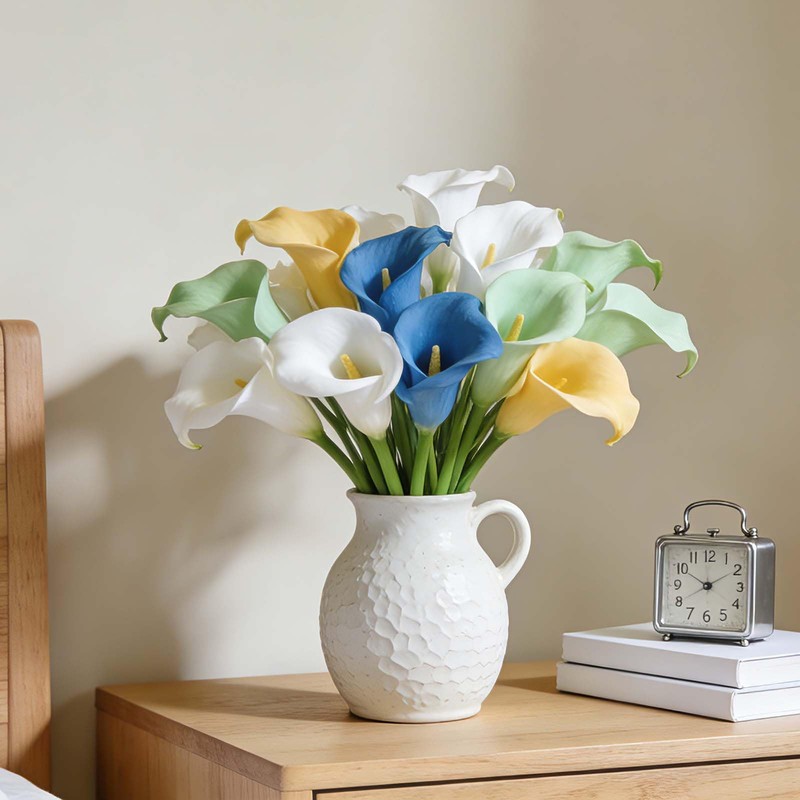sourcing map 6Pcs Artificial Calla Lily Fake Flowers 13" White