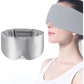 Antifaz para dormir, antifaz para dormir seda, antifaz seda,100% bloqueo de luz máscara para dormir, súper suave, cinturón de sueño ajustable, adecuado para dormir, vuelo, yoga y viajes(Gris)