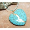 Kintsugi Turquoise Howlite Very Large Smooth Heart Mended with 23k