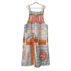 The Junk Vintage Sack Jumpsuit Flour Mills Retro Print Cotton Handmade Buttermil
