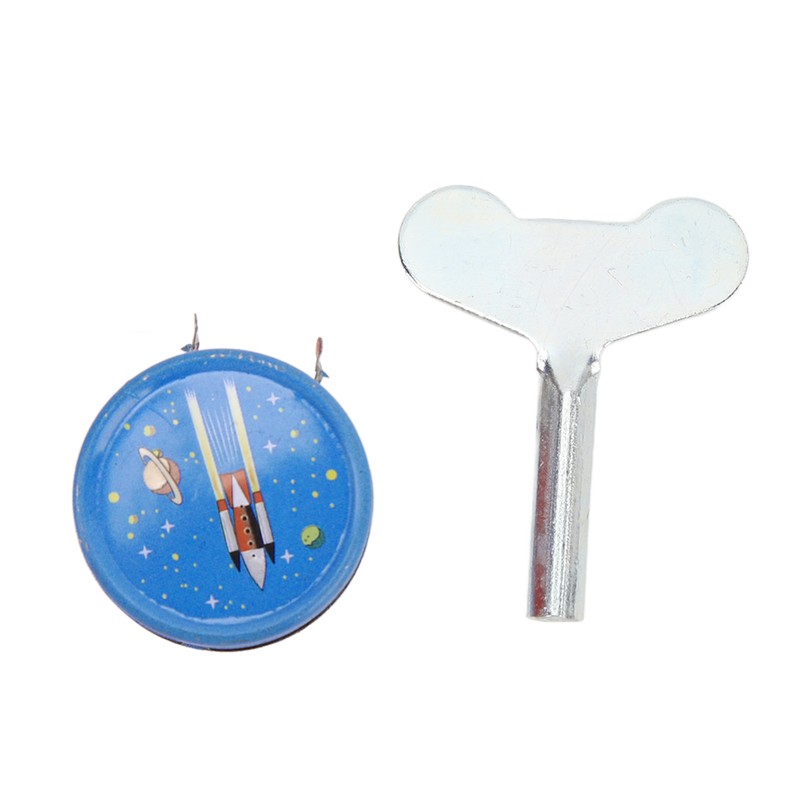 Clockwork Drumming Robot Toy Tinplate Retro Hand Made Drum Wind