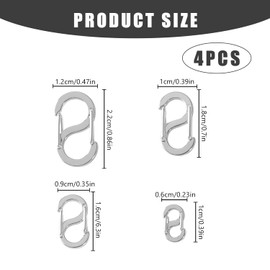 Hopzab 4 Pcs Double Opening Lobster Clasps, Stainless Steel Necklace and Bracelet Connectors, Shortener Clasps for Jewelry Making and DIY Repair, Charm Clasp and Chain Closure(Silver)