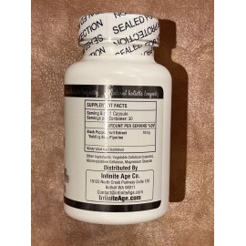 Infinite Age Infinite Absorption Piperine 30 Vegetable Capsules Exp 10/25 New