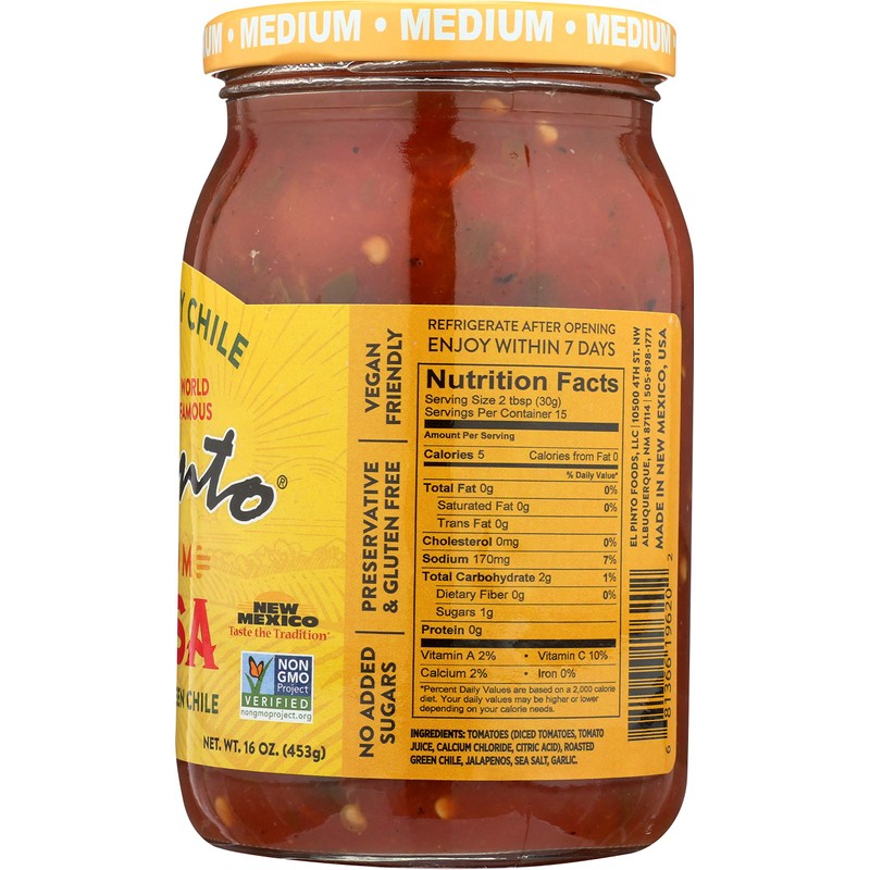 El Pinto Medium Salsa, 16 Ounce (Pack of 6)