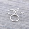 Small Sterling Silver Open Circle Hoop Earrings Delicate Everyday Dangle