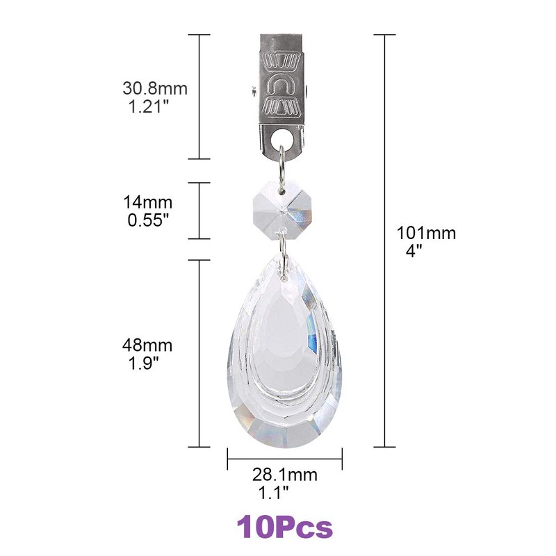 Swpeet 10Pcs Water-Drop Tablecloth Weights with 10Pcs Metal Clip Kit,