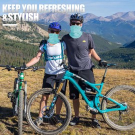 4 Pack Multi-Purpose Seamless Neck Gaiter Face Mask for Men and Women, Bandana, Rave Face Cover, Scarf, Balaclava, Headband, Head Wrap, Headwear