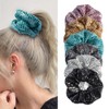 6 Pcs Sequin Hair Scrunchies, Elastics Ponytail Holders Hair Wrist Ties Bands Sparkly Scrunchies Bobbles Retro Disco for Women Retro Disco Theme Party avors