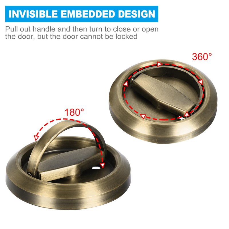 PATIKIL 4.8mm Round Recessed Pull Handle Knob, Recessed Pulls Hidden