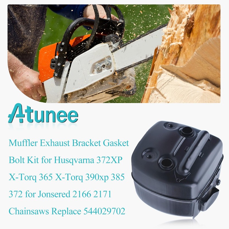 Atunee Muffler Exhaust Bracket Gasket Bolt Kit for Husqvarna 372XP