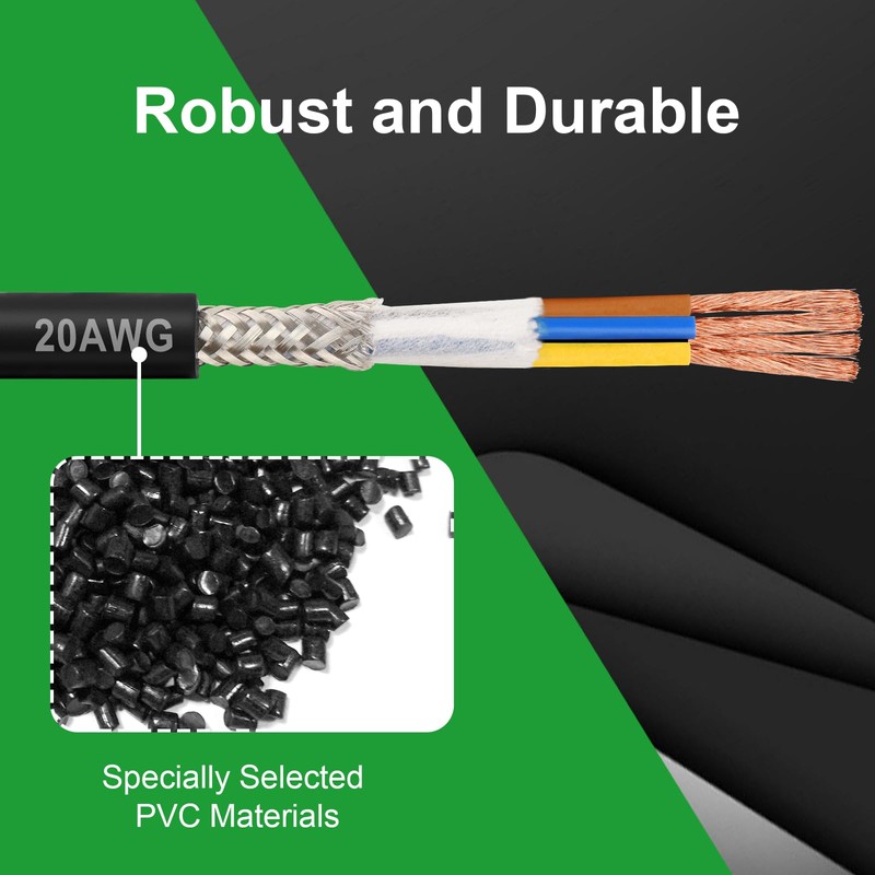MOOKEERF 20/4 Shielded Wire 50FT,20AWG 4 Conductor Shielded Cable Stranded