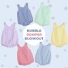 Lil cactus Baby Boys and Girls Gray Gingham Bubble Romper,
