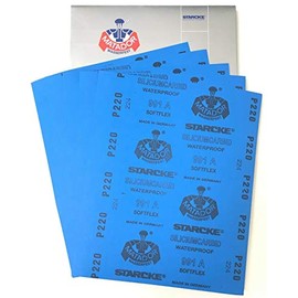 Matador Waterproof Sandpaper Abrasive Wet or Dry Sandpapers 50 Sheets 220 Grit 9" x 11" Silicon Carbide Made in Germany