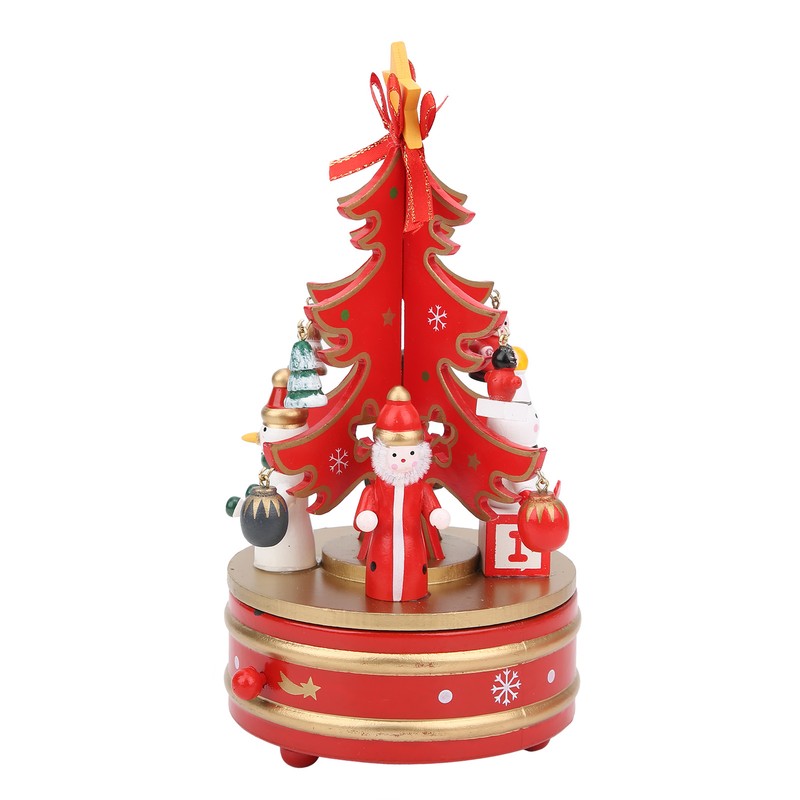 Christmas Music Box Wood Christmas Musical Box Xmas Decoration Gifts
