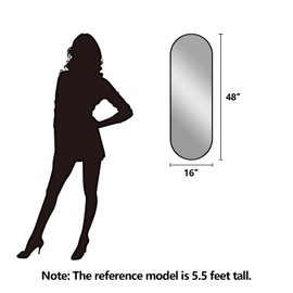 TheiaMo Oval Full Length Mirror, 48"×16" Wall-Mounted Mirror with Metal Frame, Ultra-Clear Explosion-Proof Dressing Mirror, Simple and Classic Deco for Cloakroom/Bedroom/Living Room, Gold