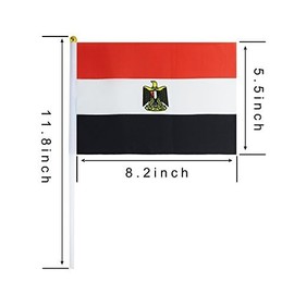 5 Pack Egypt Egyptians Mini HandHeld Stick Flag,Suitable For Various Holiday Parties,And National Flag Day.
