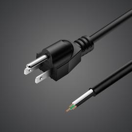 6PACK 6FT Power Cord Pigtail 3 Prong 16AWG Open Wiring End Heavy Duty Replacement Power Supply Cord Cable, Plug Power Cable 10Amps 250V Wire Extension Cable for Appliance, Power Tools