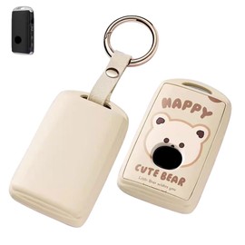[Xangetor] Compatible Key Case for Mazda CX30 Key Case cx-5 Mazda 3 Mazda 6 CX-80 CX8 CX5 CX30 MX30 CX60 CX-30 CX-8 Roadster Smart Key Case Key Holder Accessories, TPU/3 buttons/Beige 303