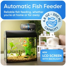 FISHNOSH Automatic Fish Feeder for Aquarium - New Generation 2026, Auto Food Dispenser with Timer for Small Tank, Big Aquariums & Pond (Blue)
